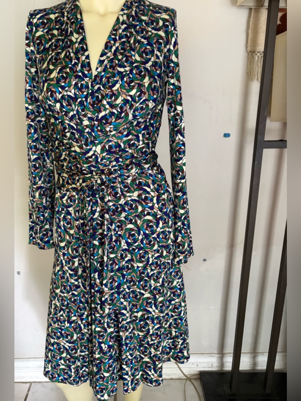 Issa London Multi Colored Printed Wrap Belted Dress Size 6